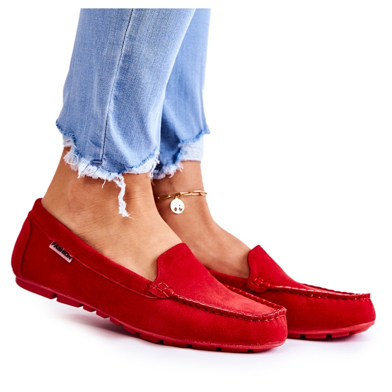 PH1 Mocassins Millare en daim rouge pour femme