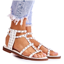 PG1 Sandales à clous pour femmes en blanc Cavos blanche