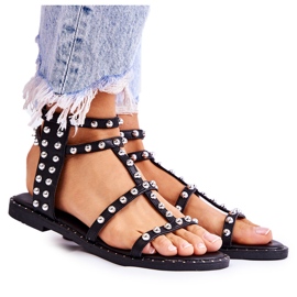 PG1 Sandales à clous pour femmes noires Cavos le noir