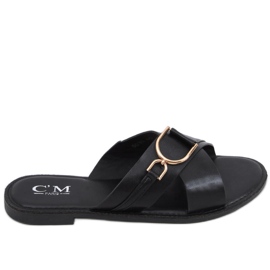 Pantoufles Brett noires pour femmes le noir