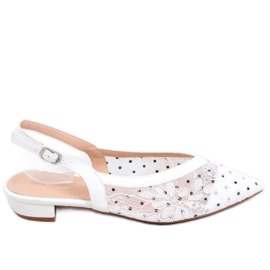 Ballerines en dentelle sans talon Margo Blanc
