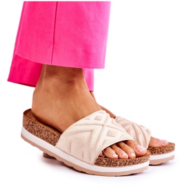 PG1 Chaussons En Daim Pour Femme Sur Une Plateforme Massive Beige Heritta PG1 Chaussons En Daim Pour Femme Sur Une Plateforme Massive Beige Heritta