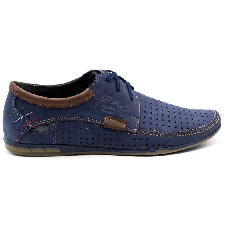 Mario Pala Chaussures ajourées homme 563 bleu marine brun
