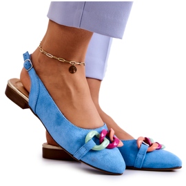 Ballerines En Daim Avec Chaîne Lewski Shoes 3125 Bleu multicolore