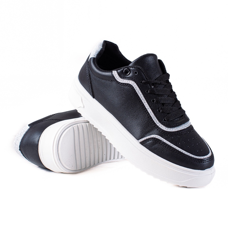 SHELOVET Chaussures de sport noires le noir
