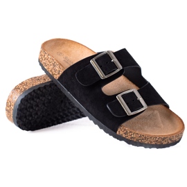SHELOVET Pantoufles confortables pour femmes noir