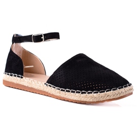 SHELOVET Espadrilles ajourées noir