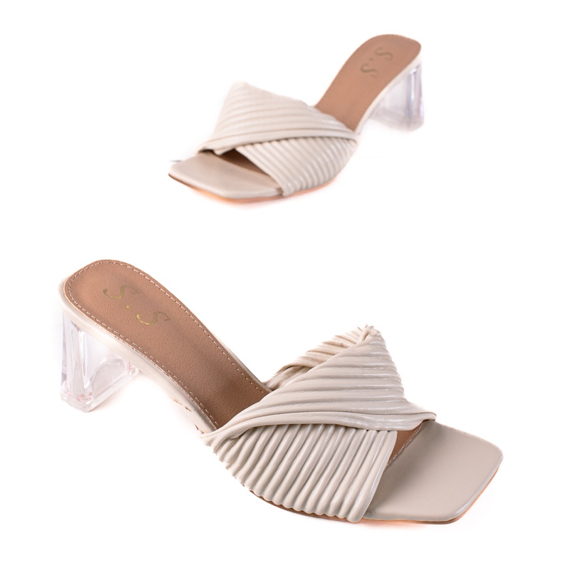 SHELOVET Chaussons à talon transparent beige SHELOVET Chaussons à talon transparent beige
