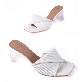 SHELOVET Chaussons Sur Talon Transparent blanc