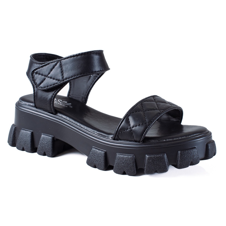 SHELOVET Sandales Velcro le noir