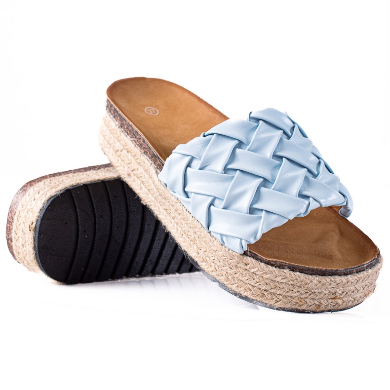 SHELOVET Tongs plateforme bleu