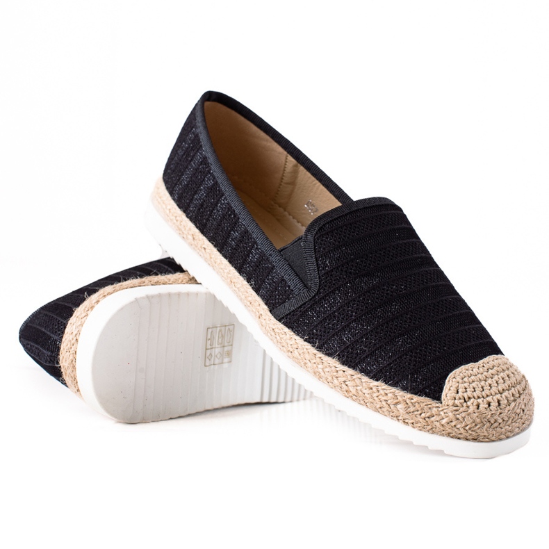 SHELOVET Espadrilles à enfiler le noir