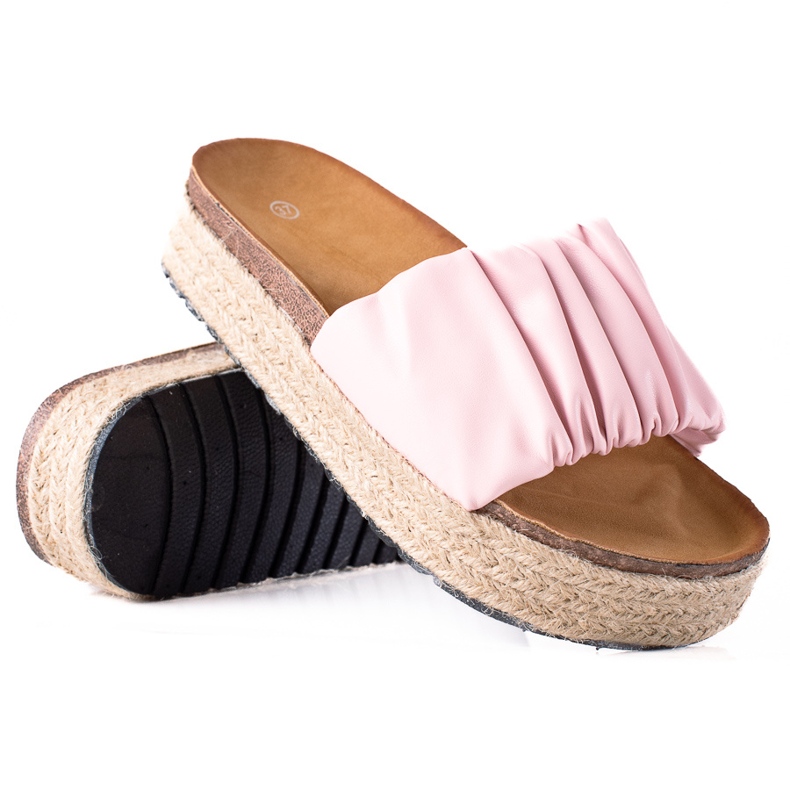 SHELOVET Chaussons espadrilles femme rose