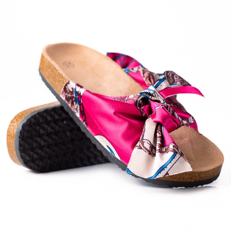 SHELOVET Chaussons Roses Avec Un Nœud