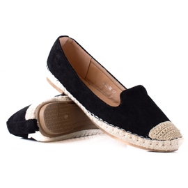 SHELOVET Espadrilles en daim noir