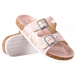 W. Potocki Chaussons Potocki confortables rose d'or