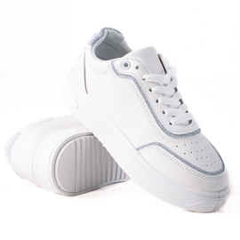 SHELOVET Baskets avec insert argenté blanche