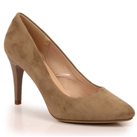 Escarpins stiletto en daim beige Sergio Leone