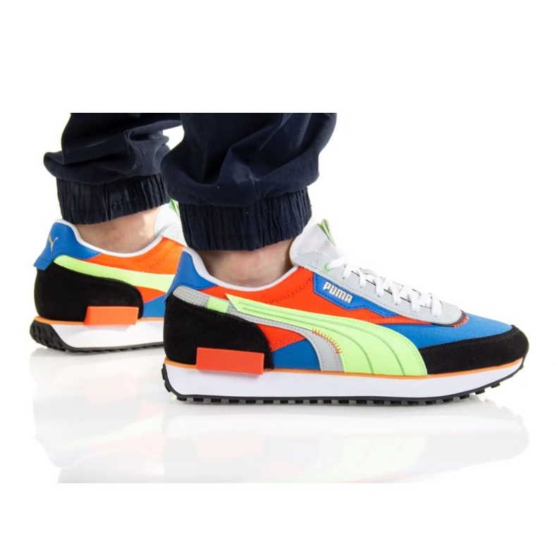 Puma Future Rider Déplacé M 383148 02 le noir bleu orange multicolore