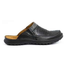 Chaussons en cuir pour hommes 219 Kampol noir