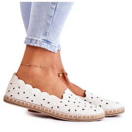 Ballerines à enfiler pour femme à fleurs blanches