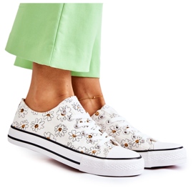 PS1 Baskets Basses Femme Avec Janey Fleurs Blanches
