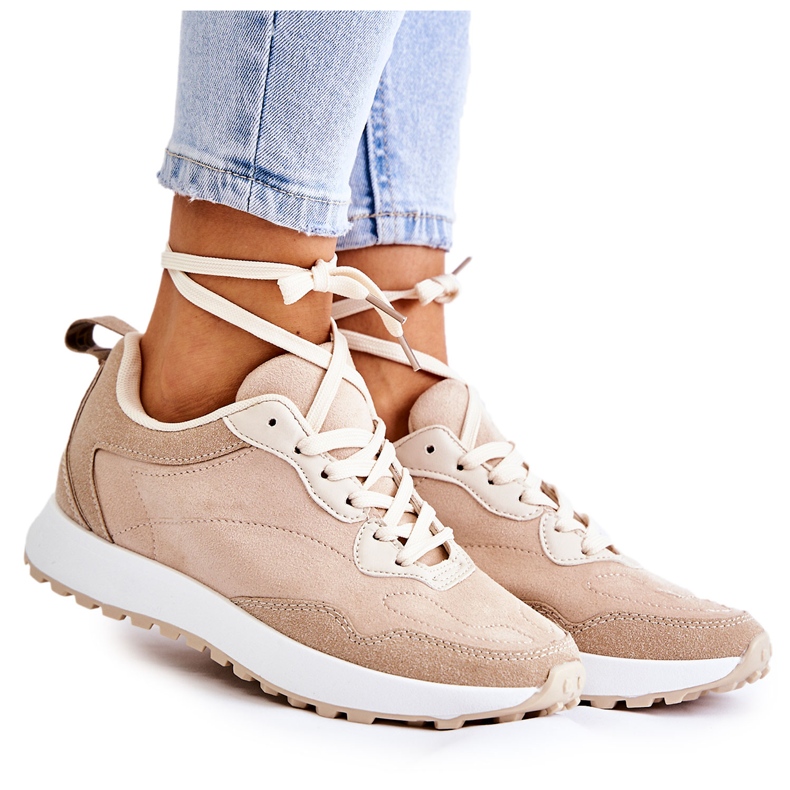 PG1 Chaussures de Sport en Daim pour Femme Beige Nayla PG1 Chaussures de Sport en Daim pour Femme Beige Nayla