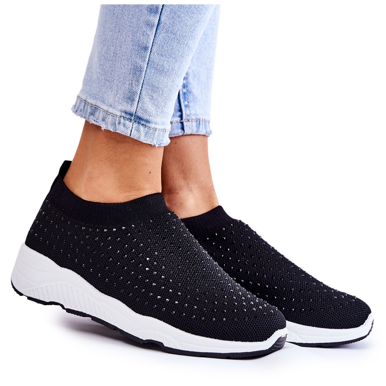 PG1 Chaussures De Sport Pour Femmes Avec Zircon Noir Calsey le noir