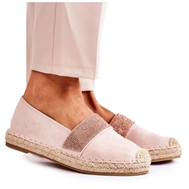 PG1 Espadrilles Slip-on Femme Avec Cubic Zirconia Rose Massal
