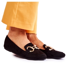 PG1 Mocassins en daim pour femmes avec décoration Reality noire