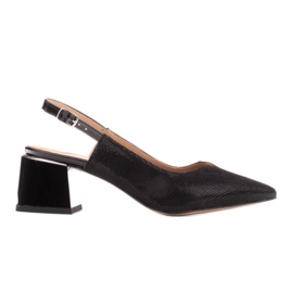 Marco Shoes Sandales en daim à motif brillant noir