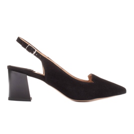 Marco Shoes Sandales en daim naturel délicat noir