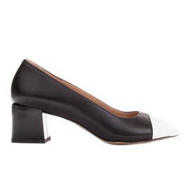 Marco Shoes Escarpins en cuir noir et blanc