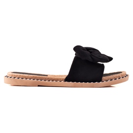 SHELOVET Chaussons noirs à nœud le noir SHELOVET Chaussons noirs à nœud le noir
