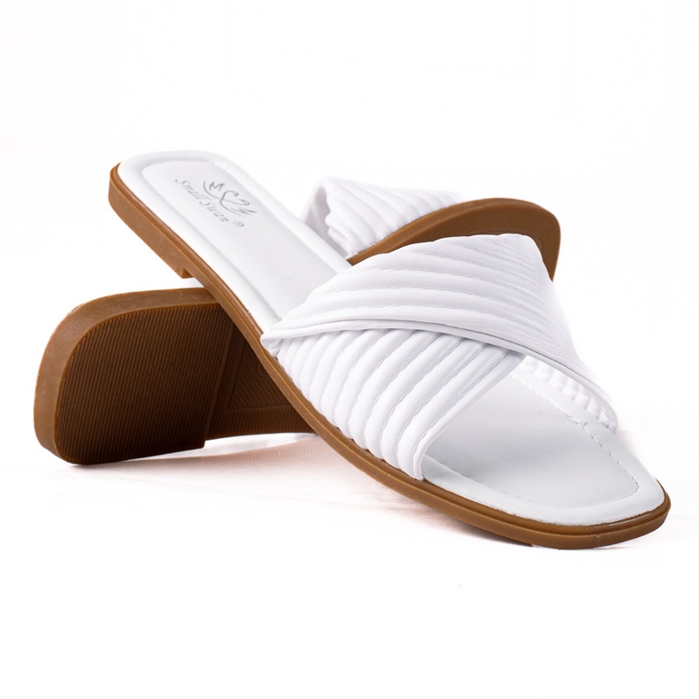 SHELOVET Chaussons plats femme blanche