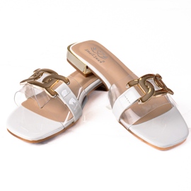 SHELOVET Pantoufles pour femmes à la mode blanche