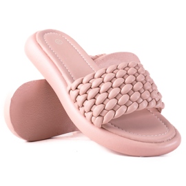 SHELOVET Chaussons tressés femme rose