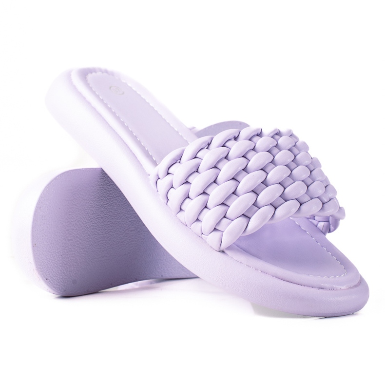 SHELOVET Chaussons tressés femme violet