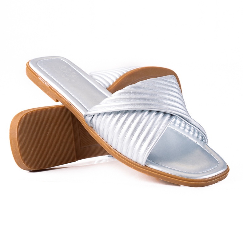 SHELOVET Chaussons plats femme argent