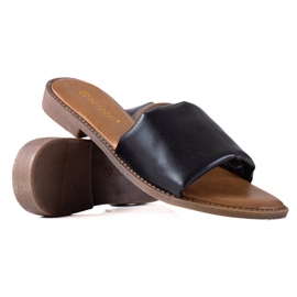 W. Potocki Pantoufles Potocki à large ceinture noir