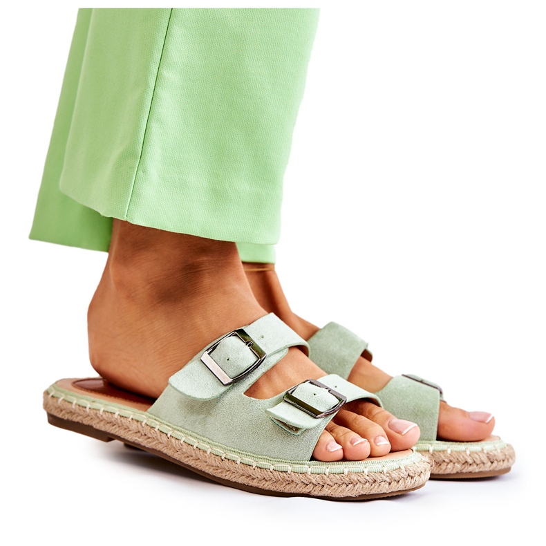 Chaussons Classiques en Daim pour Femme Vert Casilda
