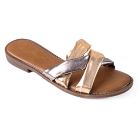 W. Potocki Pantoufles Potocki femme doré