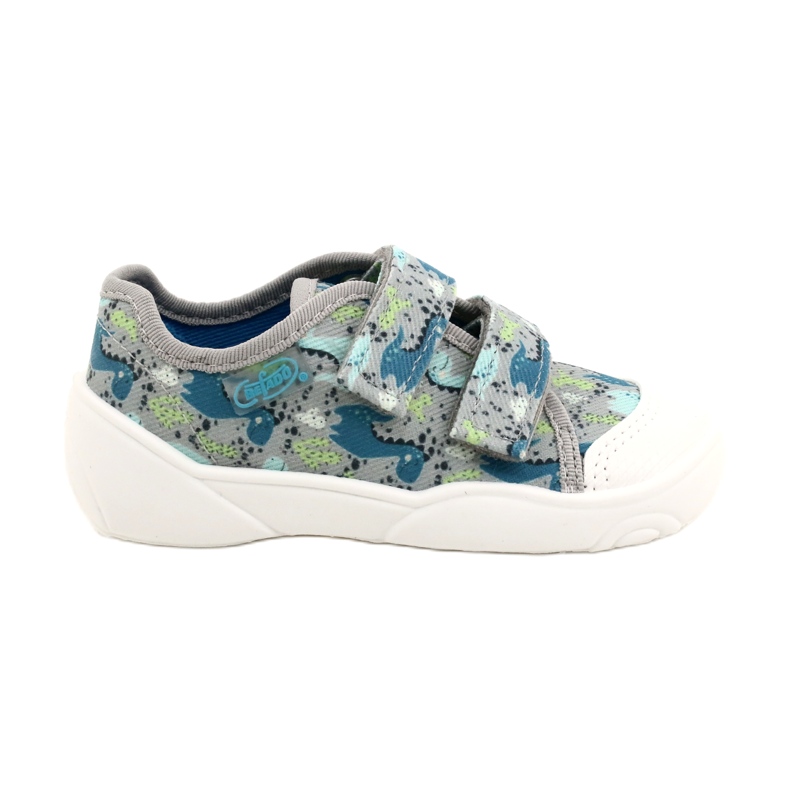 Befado chaussures pour enfants 907P156 Dino bleu gris vert