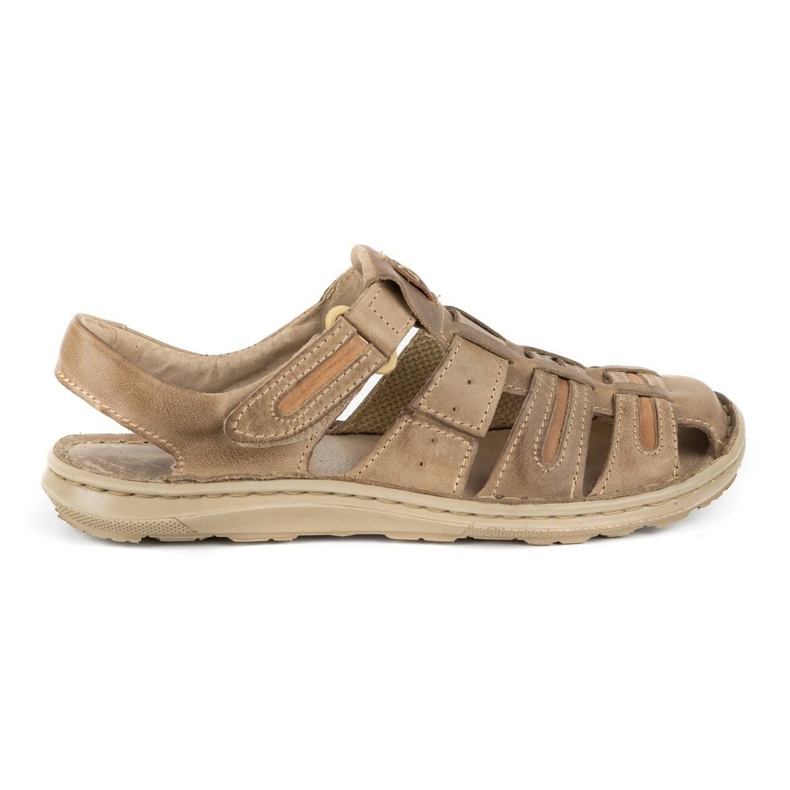 Olivier Sandales d'été en cuir pour hommes 230MA beige