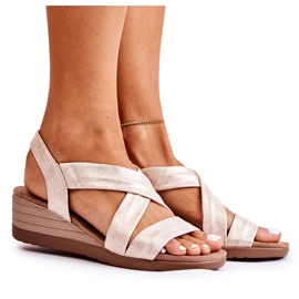 S.Barski Sandales compensées S. Barski BZY1A Beżowo-Złote beige d'or