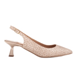 Marco Shoes Escarpins en cuir délicat avec bride doré