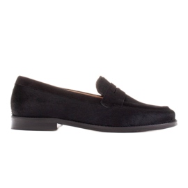 Marco Shoes Mocassins, cuir naturel avec poils noir