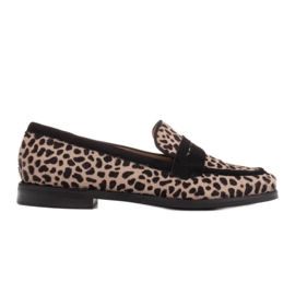 Marco Shoes Mocassins, cuir naturel avec poils 2231P-1283-041-1 beige noir