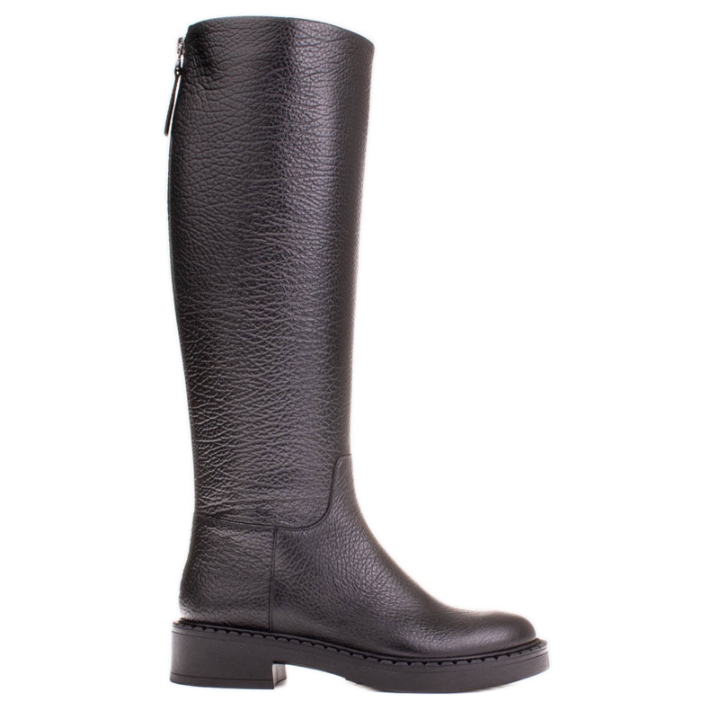 Marco Shoes Bottines petit talon en cuir embossé le noir Marco Shoes Bottines petit talon en cuir embossé le noir