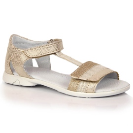Sandales fille avec velcro doré Kornecki 6705